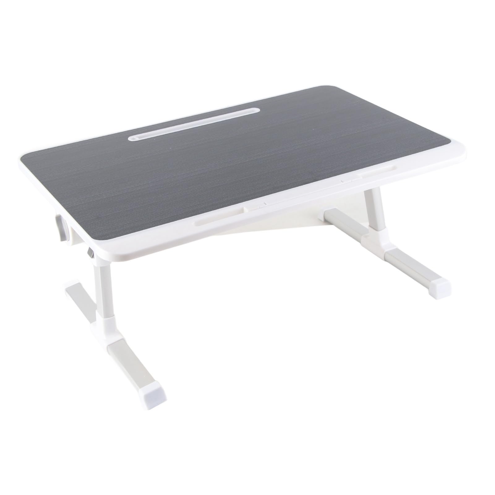 Generic Stolik Przy łóżku na Laptopa Składane Nogi Przenośne Biurko Przestronny Pulpit do Pracy i Czytania Stop Aluminium na Parapet Okna Sypialni (Czarny szczotkowany)
