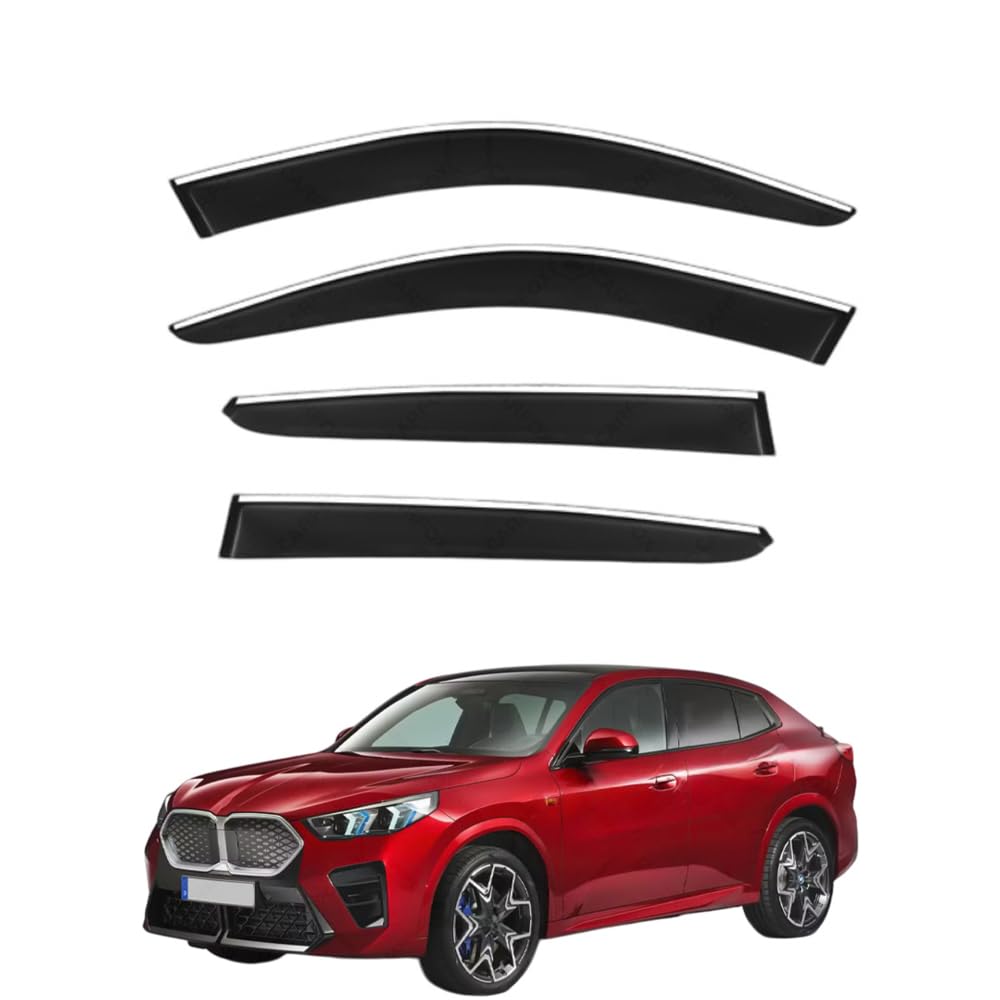 QOEMRHELT 4pc Set In-Channel Wind Deflectors, for BMW X2 U10 2024-2026 Window Visors Rain Guards Vent Visors Rain & Sun Protection,Car Accessories