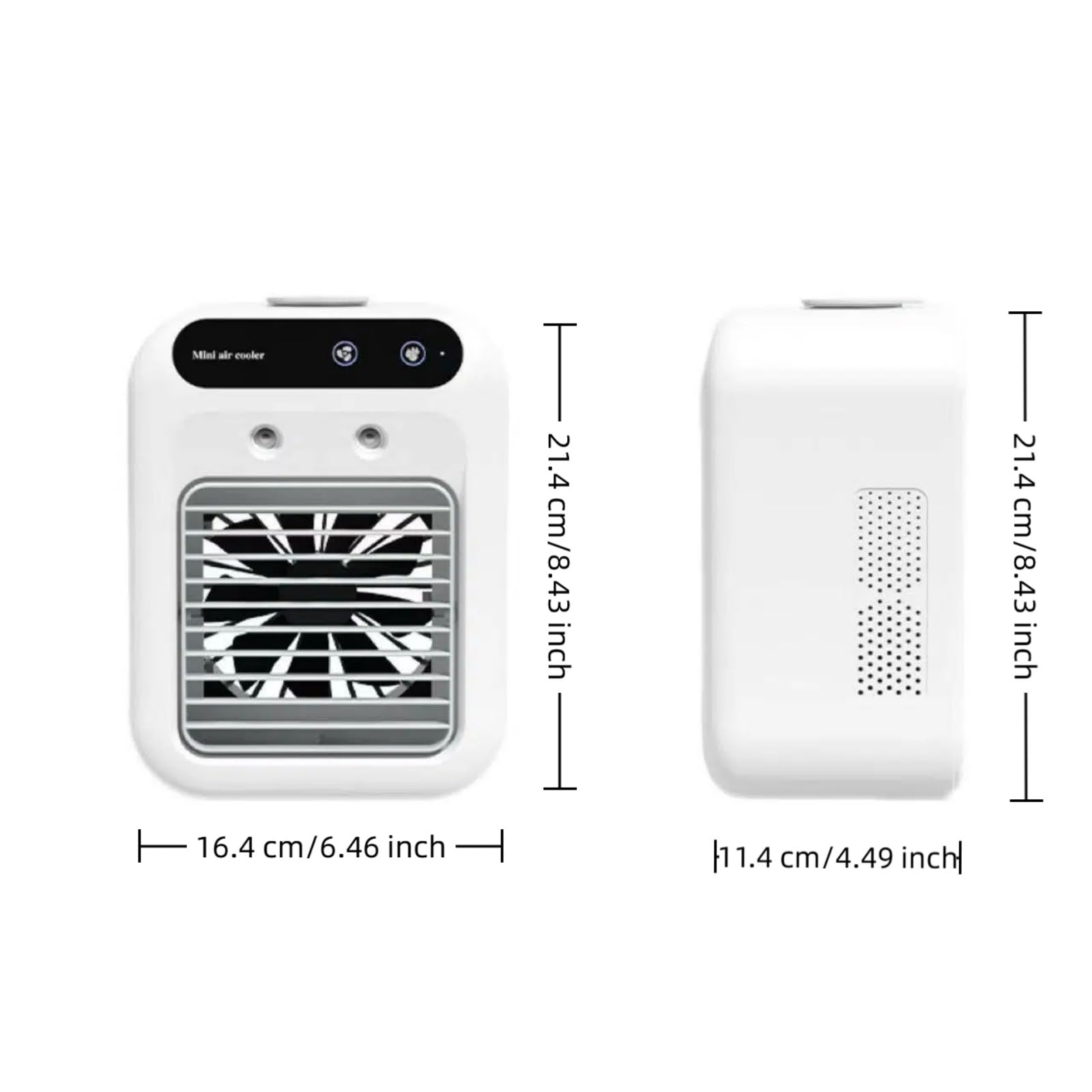 Climatizzatore portatile, USB, refrigeratore d'aria, umidificatore portatile silenzioso, 2 velocità di ventilazione, 2 modalità di nebulizzazione, adatto per casa, ufficio