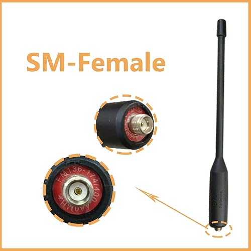Miniatura 4 de SHIQUN UVK5 Antena original de doble banda de alta ganancia SM antena hembra 144430MHz 19cm7.48inch para UV-K5 Radio de mano GMRS Radio jamón