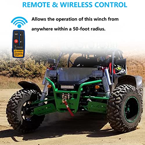 Cxrcy 12V 4000 Lbs Electric Winch Kits With 3/16"(4.7Mm) Diameter X 32.8'(10M) Length Steel Rope Atv/Utv Winch For Towing Off Road Trailer With Wireless Remote Control And Mounting Bracket #TOP3