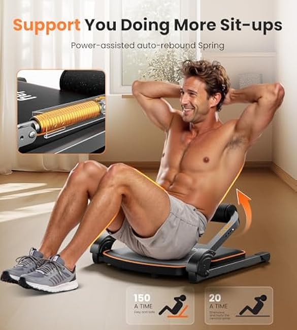 Niceday Ab Workout Equipment, Ab Machine for Stomach Workout, Ab Trainer Machine for Home, Ab Crunch Machine for Home Exercise, Sit Up Machine with Resistance Bands and 330 LBS Weight Capacity