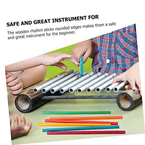 TOYANDONA 50pcs Color Stick Set Rhythm Sticks for Kids Drums for Kids Tools for Rhythm Music s Wood Music s for Beginner s Wooden Toy Percussion Accessories - Image 4