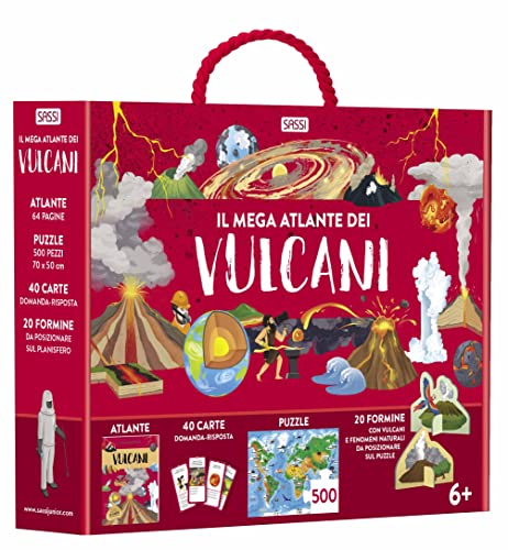  Il mega atlante dei vulcani. Ediz. a colori. Con 20 formine. Con puzzle. Con 40 Carte