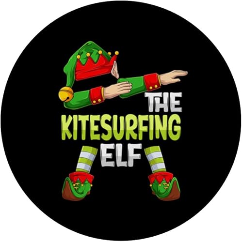 Miniatura 3 de Dabbing kitesurfer Christmas kitesurf The Kitesurfing Elf PopSockets Standard PopGrip