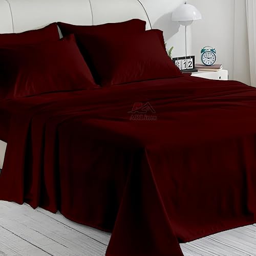 Miniatura 7 de Juego de sábanas de tamaño individual, juego de 6 piezas, sábanas 100% algodón, 600 hilos satinados, sábanas refrescantes de bolsillo profundo,