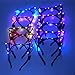 Produktbild Led Katze Ohr Stirnband Hairband,Wankd 4pcs Katze Bogen Hairbands Dekorative Leucht 10 LEDs Stirnband Kopfbedeckung Tiara Haarschmuck Festival Stirnband Party Hochzeit Decor (Lila)