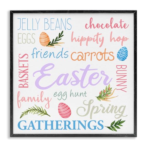 Easter Affirmations Patterned Eggs Sign, 24 x 24 Inch Framed Giclée Print