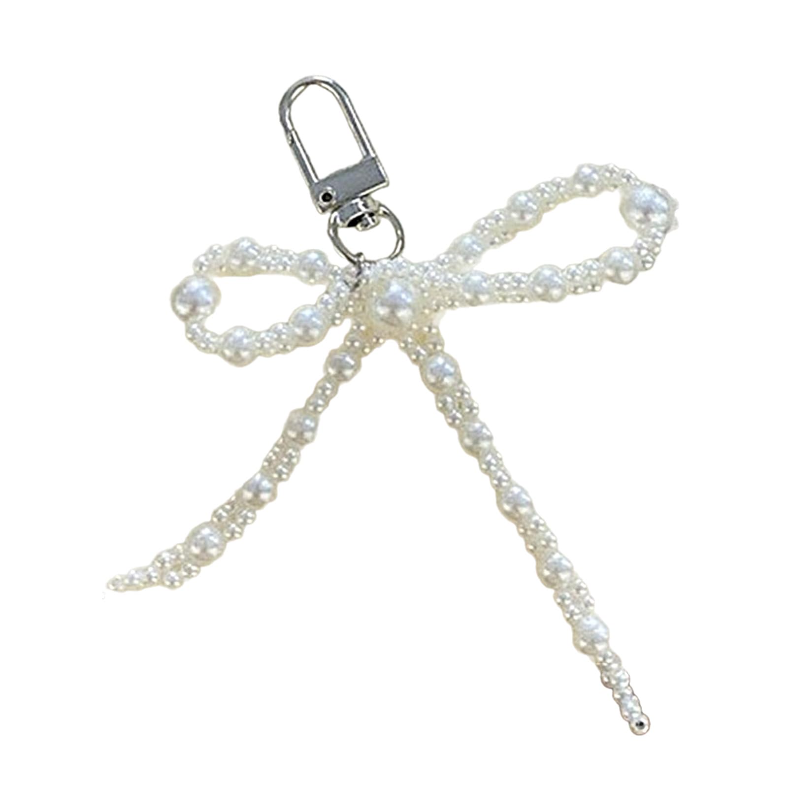 NEWFT Handmade Keychain with Delicate Bowknot Beaded Decoration Phone Charm Keyring