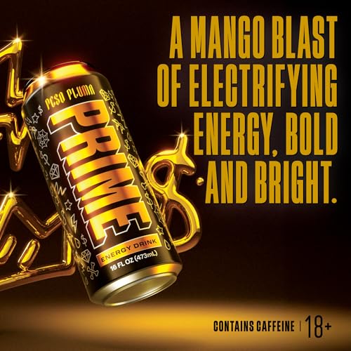 Image of PRIME Energy PESO PLUMA, Sugar Free Energy Drink, 200mg Caffeine and 355mg of Electrolytes for Hydration, Low Calorie, Vegan, Gluten Free, 16 Fluid Ounce, 12 Pack