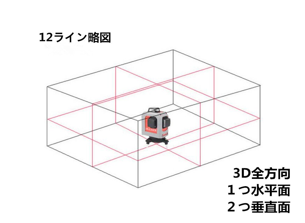 Amazon.co.jp: LB 12ライン 3DLASER フルライン レッド レーザー墨出し 