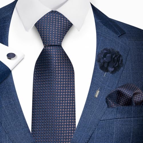 Image of joy alice 70 Colors Ties Set Men Mixed Color Necktie Handkerchief Cufflinks Brooch 3.15 Formal