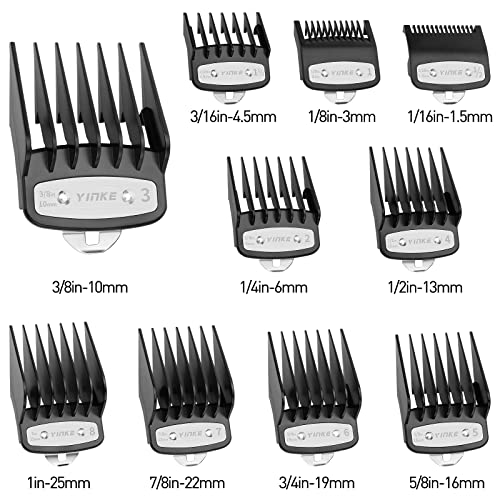 YINKE Trimmer Aufsätze Aufsteckkamm Set für Wahl Haarschneidemaschine Magic Clip Trimmer Rasierer, 10 Schnittlängen sind 1.5mm, 3mm, 4.5mm, 6mm, 10mm, 13mm, 16mm, 19mm, 22mm,25mm(10PC)