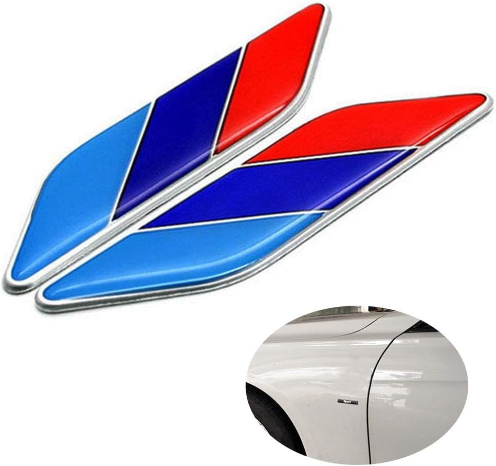 Aiydachy 2Pcs/Pair 3D Tricolor Flag Emblem Badge for ALL Models