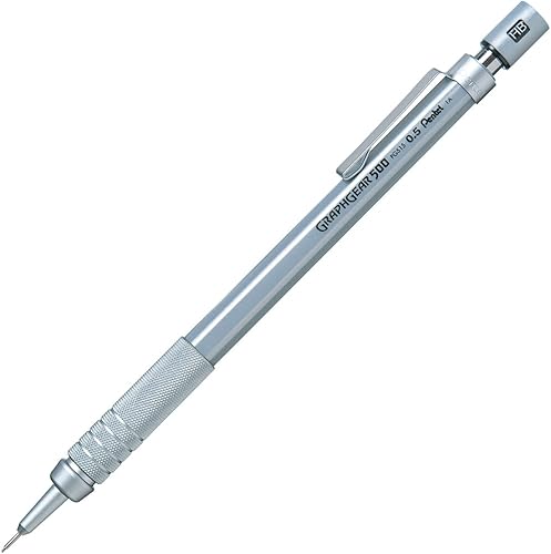 Pentel Packaged Graph Gear 500 - Lápiz de dibujo automático, 0.020 in, detalles gris (XPG515)