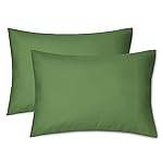 EXQ Home Toddler Pillowcases Zippered 13x18 Travel Pillow Case Set of 2, Small Pillow Case Fits Baby Pillow Sized 12x16, 13x18, Kids Pillowcases 2 Pack Machine WashableDark Green