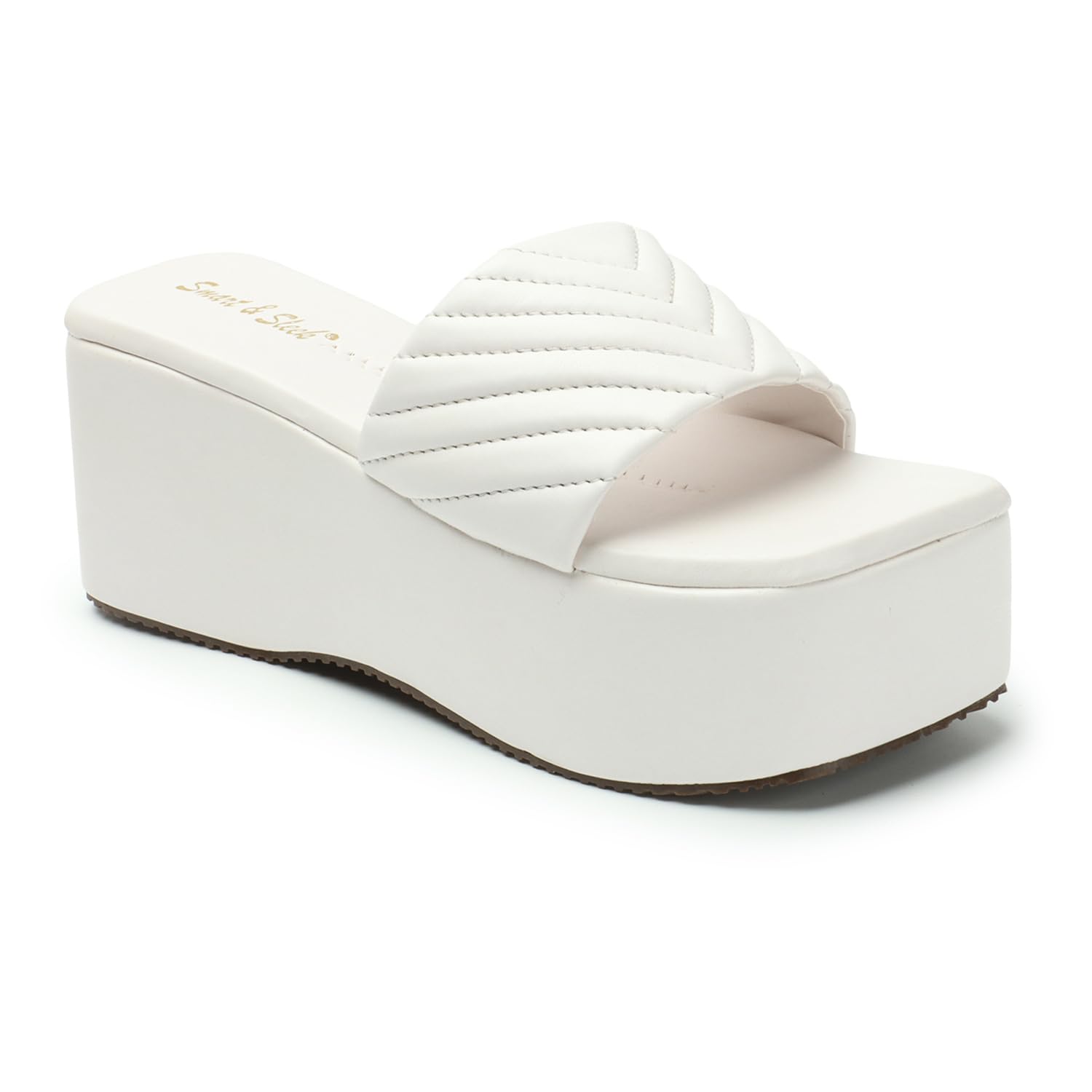 Smart & Sleek Women's Platform Wedges Slides Sandals Chunky High Heels Open Toe Slip on Gothic Punk Slippers-F24