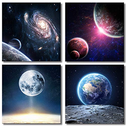 CANVASZON Office Wall Art Decor Wall Art for Bedroom Outer Space Planet...
