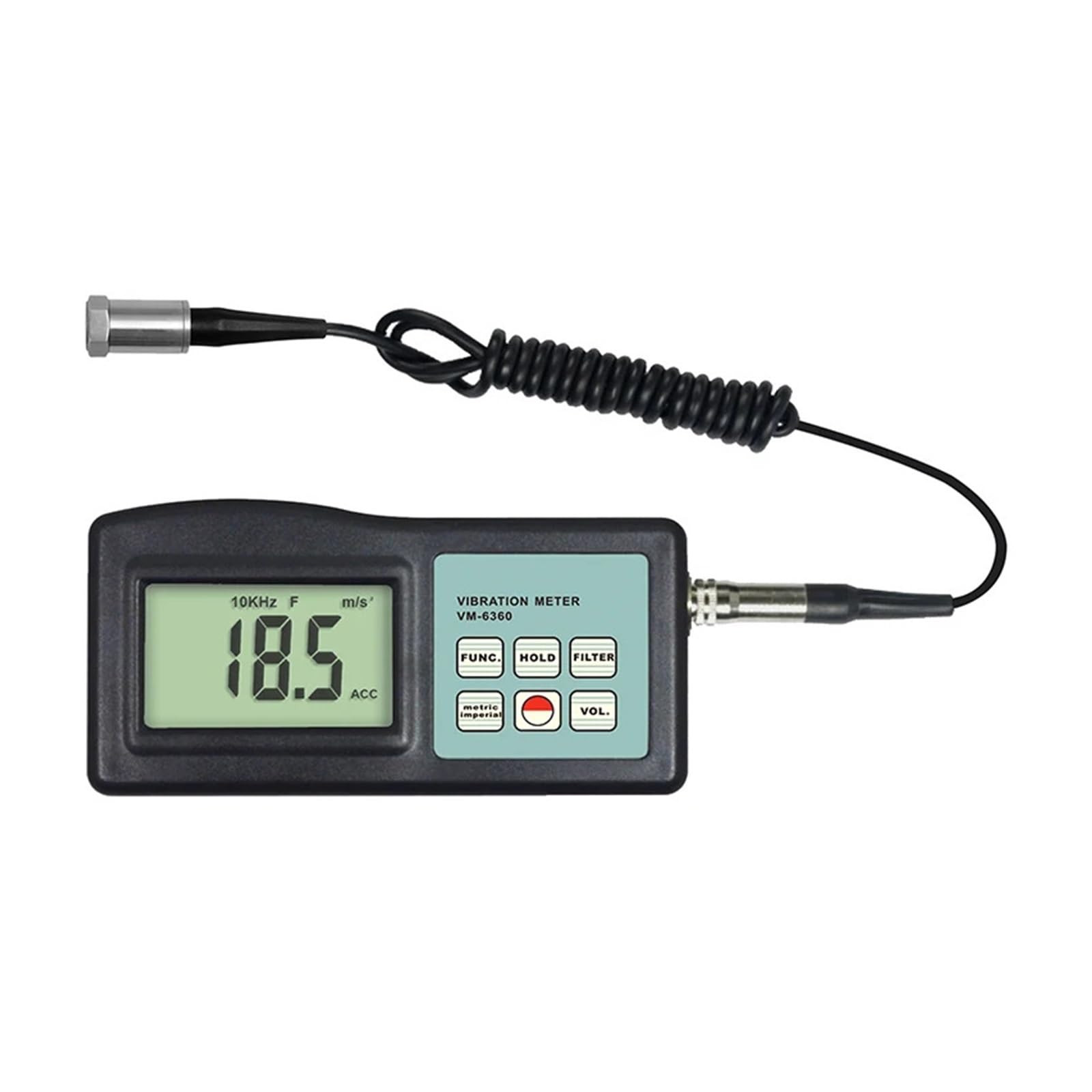 Gqnblvhzupdm One Color Vibration Tester Vibration Meter Vm-6360 Vibrater Analyzer Vibrometer Vm6360 With Piezoelectric Transducer For Measuring Periodic Motion
