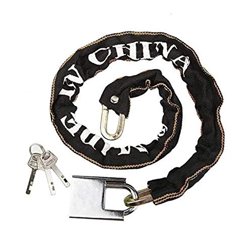 EUROXANTY® Candado de Cadena de Acero al Manganeso para Bicicletas, Scooter y Motos | Candado Resistente Antirrobo | Cadena de Seguridad | 4 Modelos a elegir | 7 mm grosor