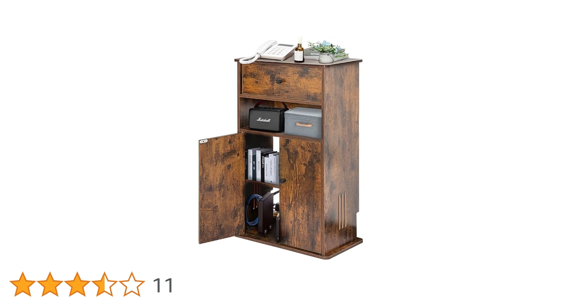木製電話台 引き出し付き ブラウン Amazon｜AKOZLIN 電話台 木製 FAX台 ルーター収納 ボックス