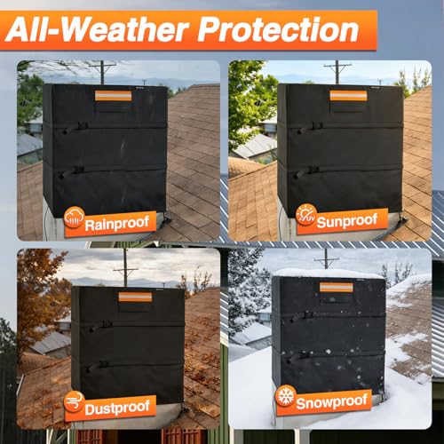 EVRBUL Down Draft Evaporative Cooler Cover Fits Downdraft Swamp Coolers Heavy Duty 420D Outdoor Cooler Cover Waterproof with 2 Windproof Buckles Air Vents Reflective Strip 34"W x 34"D x 36"H by EVRBUL - Used condition - Image 9