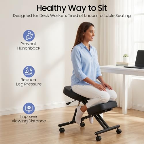 Chaise à genoux ergonomique correction posture assise bureau - 4