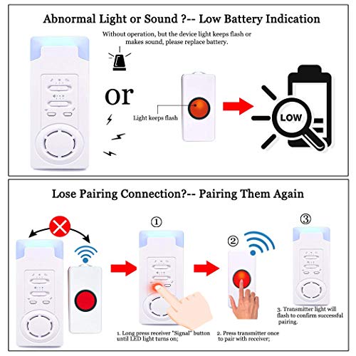 Wireless Caregiver,Caregiver Smart Personal Pager System Emergency Care Alarm Call Button Nurse Alert System -500+ft Operating Range (2 in1) - Thumbnail 5