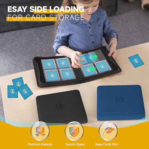 Classeur top loader TCGUARD pour 112 cartes à collectionner rigides bleu