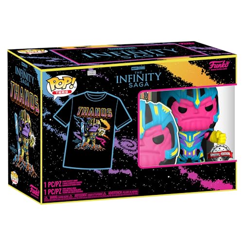 Funko Pop! & Tee: Marvel, Thanos, (BKLT), Large, (L), Marvel Comics, T-Shirt, Clothes With Collectable Vinyl Figure - Image 2