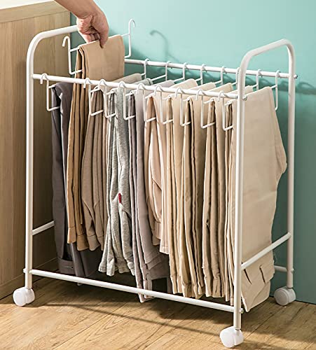 Penderie saturée ? Découvrez le chariot pour jeans et robes avec 20/24 cintres amovibles