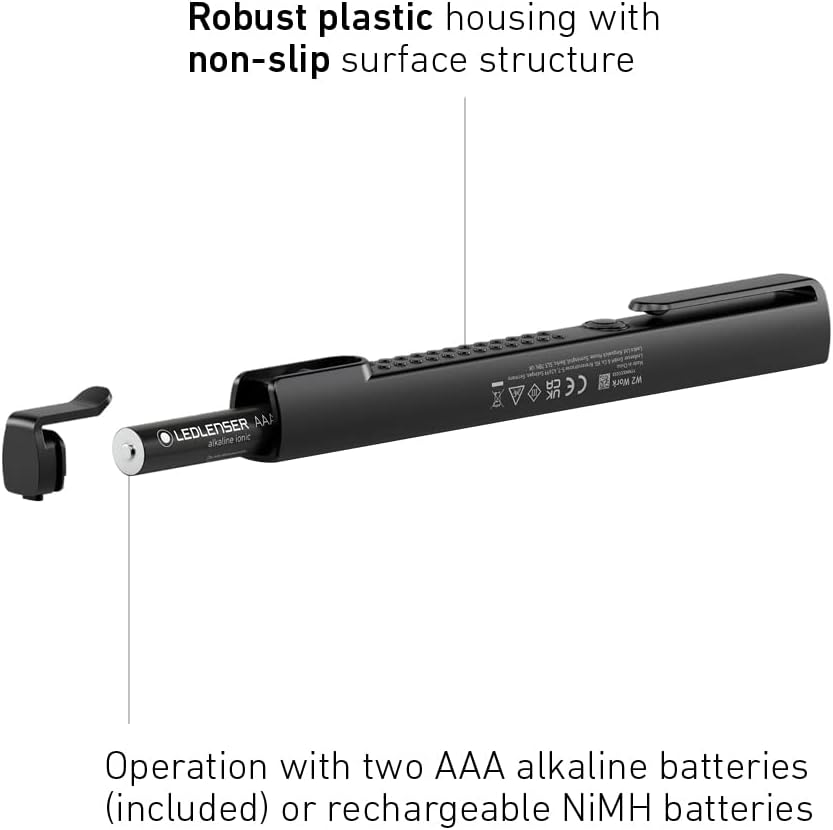 Ledlenser W2 Work, Portable LED Work Light, 160 Lumen Torch, Battery Operated, Rechargeable, Black