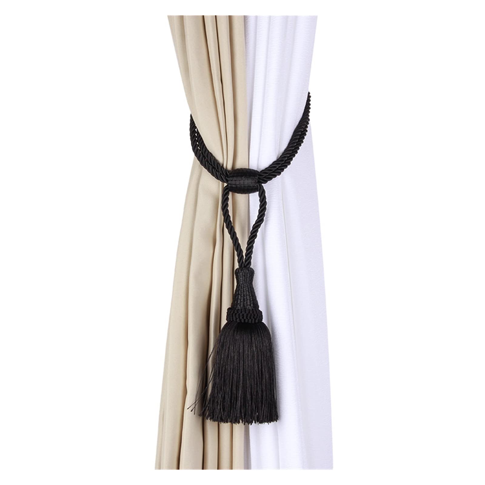 Générique Rideau Embrasse Boule Suspendue Glands Pendentif Ajuster Tressé Boucle Corde Retenues Fenêtre Draperie (Couleur : Argento, Taille : 65cm) (Argento 65cm)
