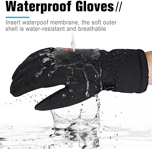HASAGEI Ski Gloves Mens Winter Gloves Waterproof Snow Gloves Unisex Windproof Coldproof Touchscreen Sport Thermal Gloves for Skiing, Cycling, Snowboarding, Mountaineering, Winter Outdoor Sports