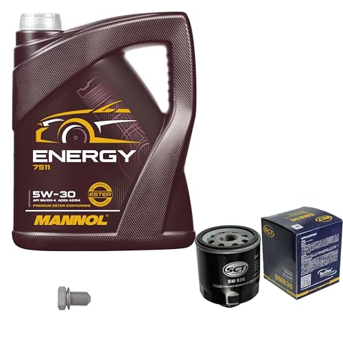 Inspektionspaket Wartungspaket Filterset mit 5 L Motoröl Energy 5W-30 Ölfilter Verschlussschraube