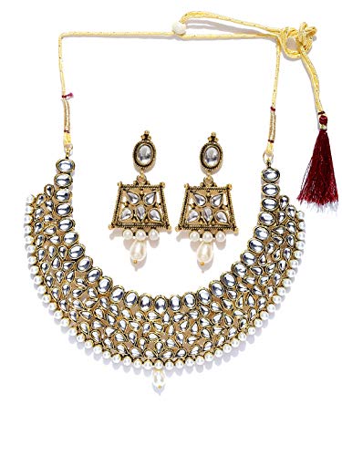 Zaveri Pearls Kundan Necklace Set 