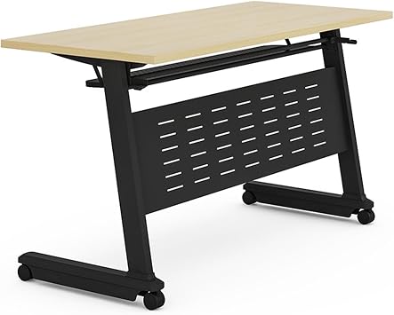 Folding conference room table, folding conference room table with Wheels, quick folding, space saving, training table, conference table, suitable for meeting, training,6323.629.5in A