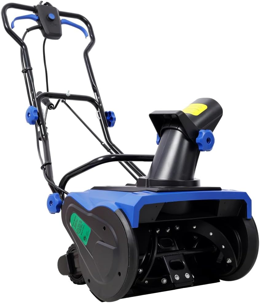 20inch Corded Electric Snow Thrower,120V/60HZ,15 Amp Motor,30FT Throwing Distance,ETL Certificate (Black+Blue + Plastic)