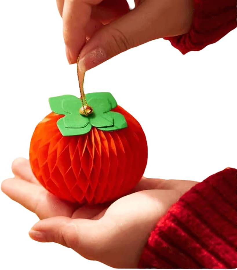 Persimmon Origami Ornament Creative Design Desktop Ornament Festive Style Desktop Pendant Hanging Pendant Paper Craft Decor Home Decor(S)