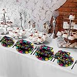 chiazllta 96 Pcs Neon Party Paper Plate and Napkins Neon Birthday Party Decorations Glow in the Dark Birthday Paper Supplies Disposable Glow Tableware for Party Favors 24 Guests - Image 5