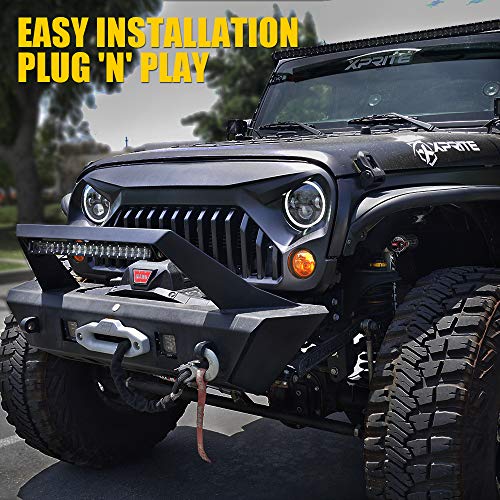 Image of Amber LED Turn Signal Light w /Clear Lens Compatible with 07-18 Jeep JK JKU | Aluminum, IP67 Waterproof, Plug N Play