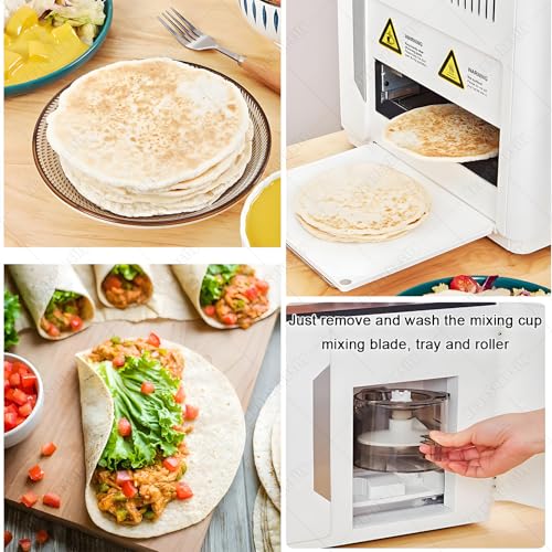 HuanSebesity 1800 W Full Automatic Electric Roti Robot Flatbread Tortilla Roti Magic Fully Making Machine Rotimatic Roti Maker,Entire Process from Doughball to Puffy Roti,One Touch - Thumbnail 7