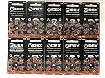 Batteries 312 ZAS pour appareils auditifs, pack de 60 piles Zinc Air sans mercure - marron