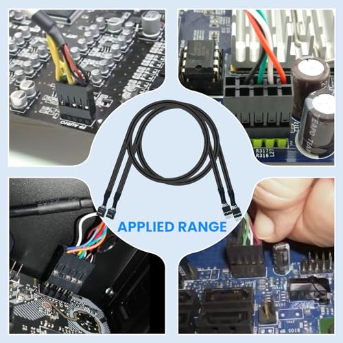 SDTC Tech USB Header Extension Cable, 20.3 inches USB 2.0 9-Pin Male to Female Internal Motherboard Header Cable for USB Ports, Expansion Cards and Motherboard Ports, 2 Pcs by SDTC Tech - Image 7