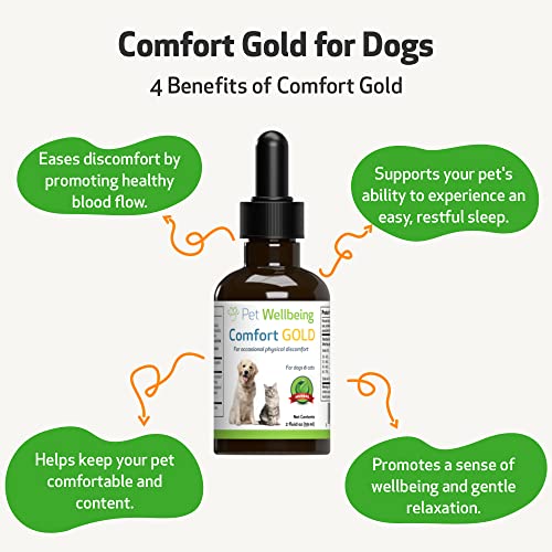 Pet Wellbeing Comfort Gold For Dogs - Natural Pain Relief For Canines - 2 Oz (59Ml) #TOP2