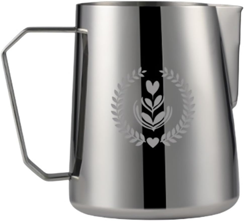 Muvna Milk Frothing Pitcher For Espresso Latte Art 350/450/600ml SUS304 Milk Pitcher Coffee Accessories Barista Gift(600ML,Natural)