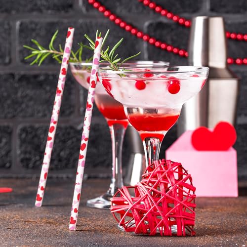 Pitillos de Papel con Corazones Rojos y Rosas 200 Unidades miniatura 5
