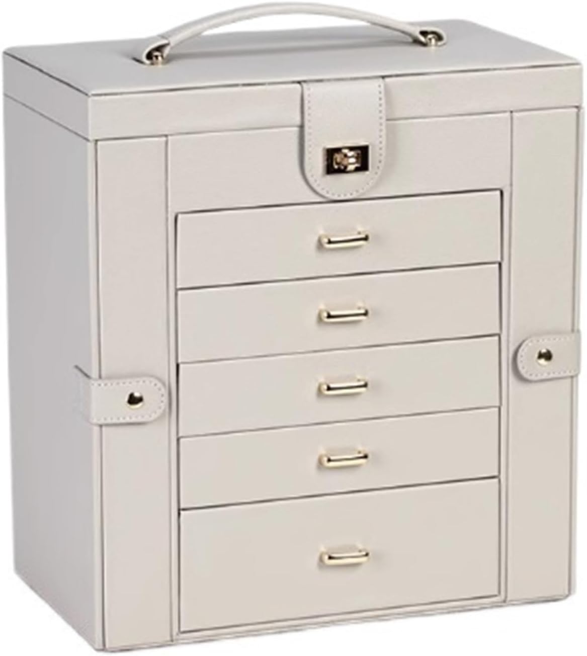 Women Jewelry Box, Leathers, Jewelry Case Organizer with Drawers, Jewellery Holder, Waterproof, for Necklaces Rings Earrings Watches, 6 Layer,A
