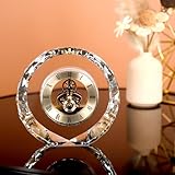 FENGKELWK Crystal Clock Gift Birthday Gift Wedding Valentine's Day Gift Quartz Clock,Desk Clock for Boss Send Leader Send Friend Send Teacher