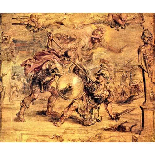 Achille vainc Hector Rubens toile enroulée ARTICULOZY 61x45cm